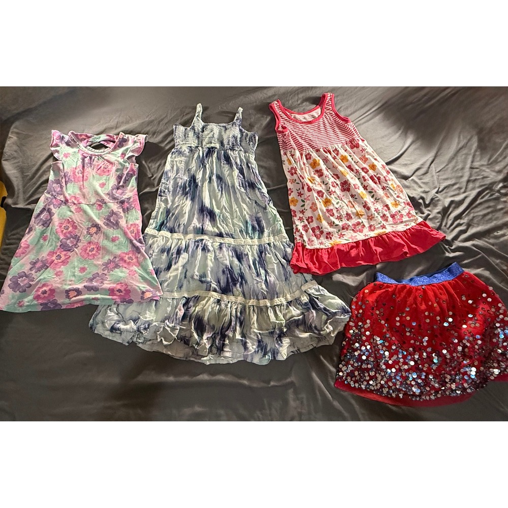 Girls Dress Skirt Lot 4pc Jumping Beans Cherokee Cat & Jack Bobbie Brooks 6 6X